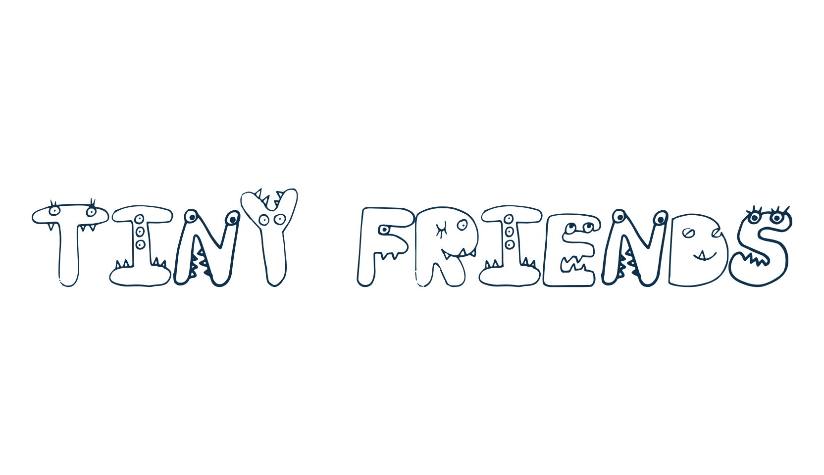 Tiny Friends, cartoon font preview