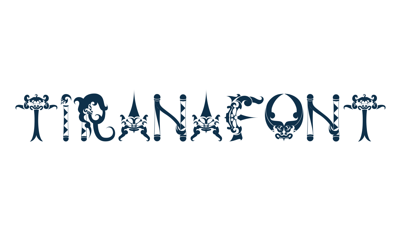 Tiranafont, fancy decorative font preview