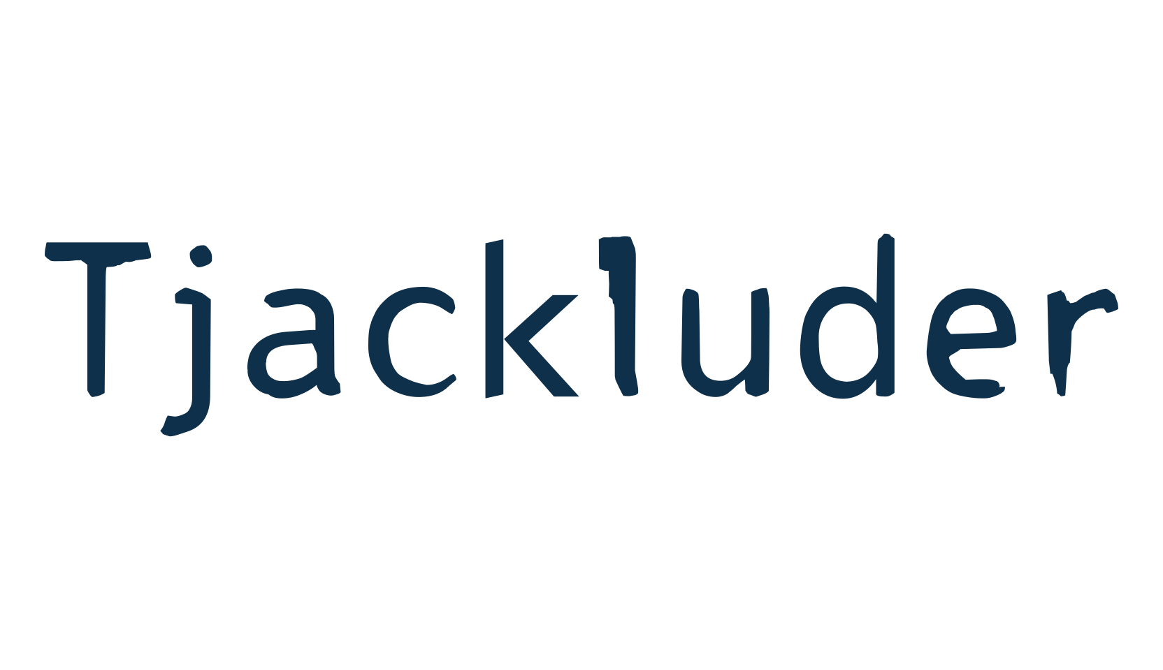 Tjackluder, eroded font preview
