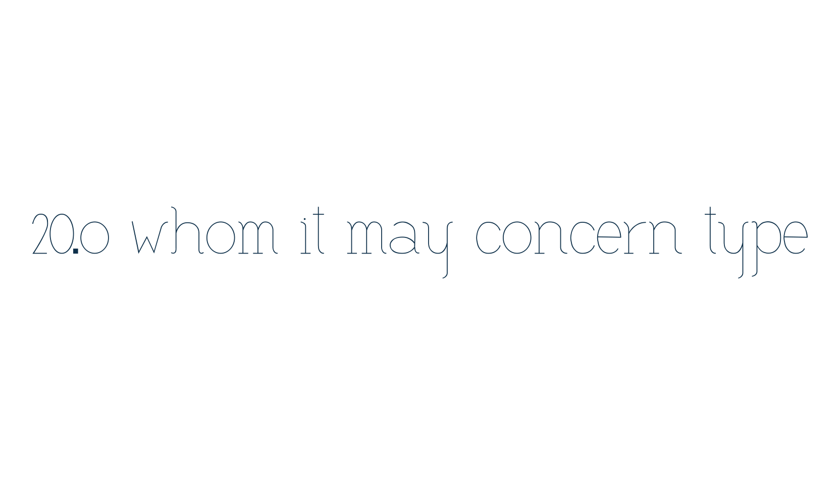 To whom it may concern type, various font preview