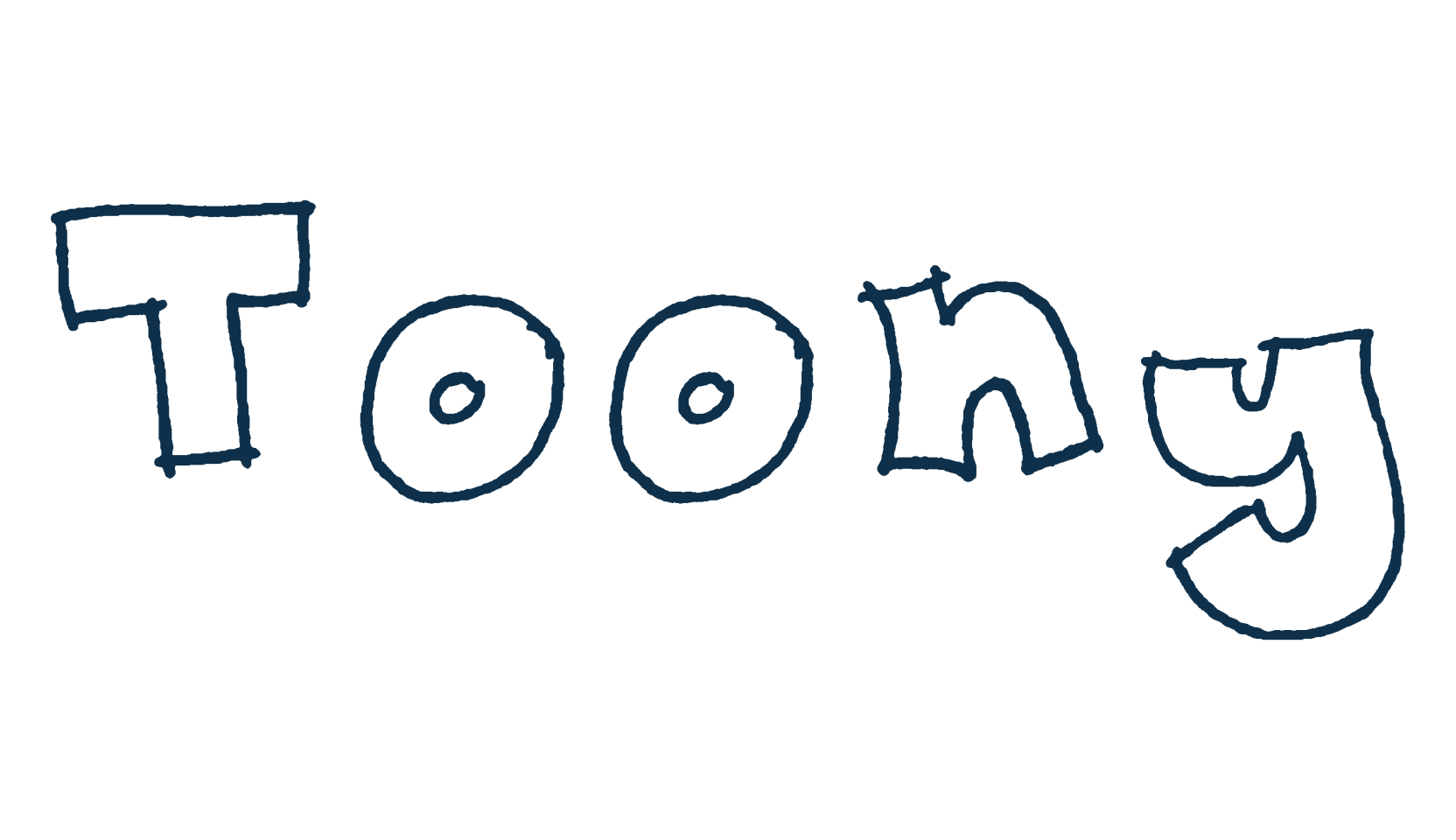 Toony, fancy cartoon decorative font preview
