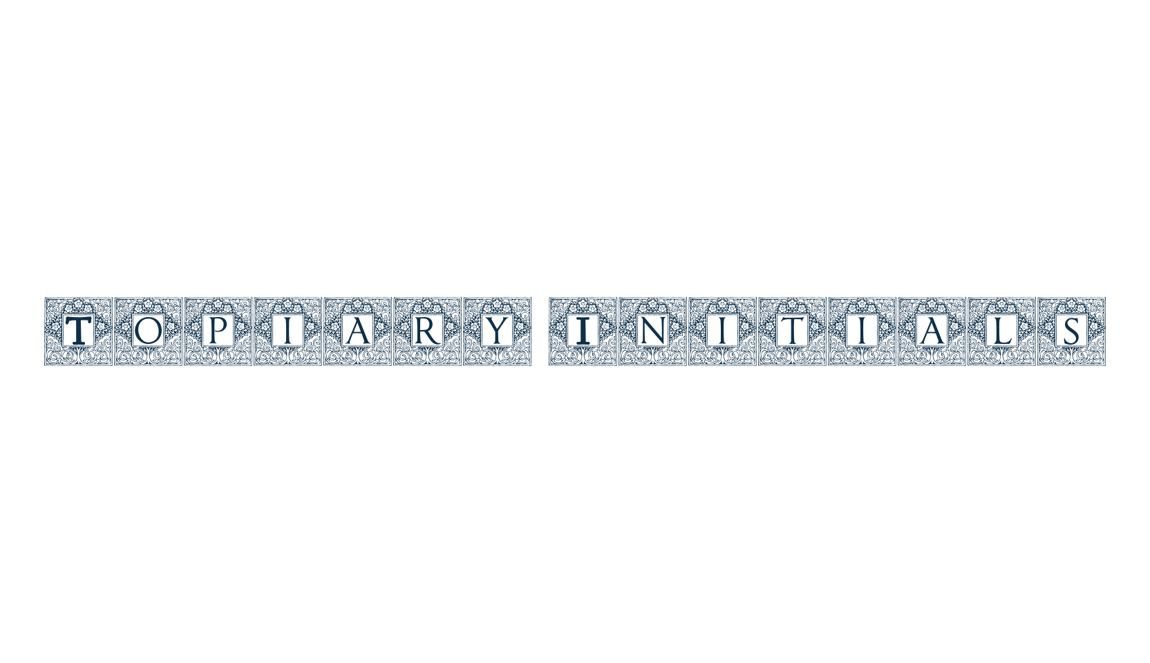 Topiary Initials, initials font preview