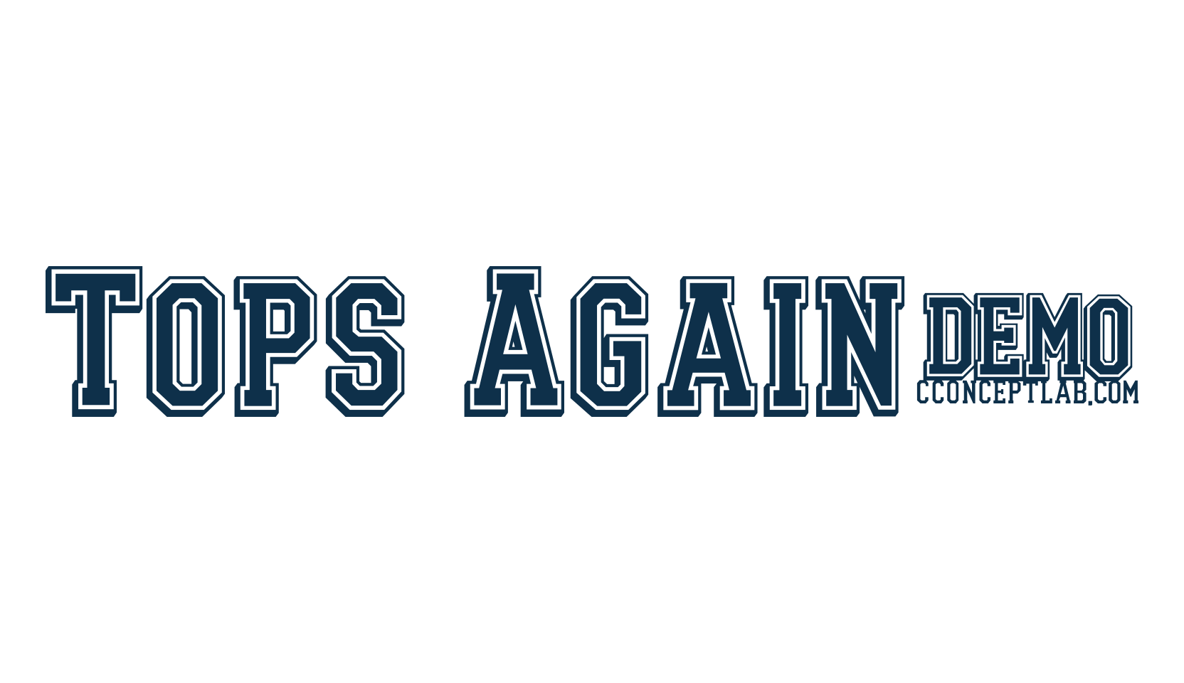 Tops Again!, old school font preview