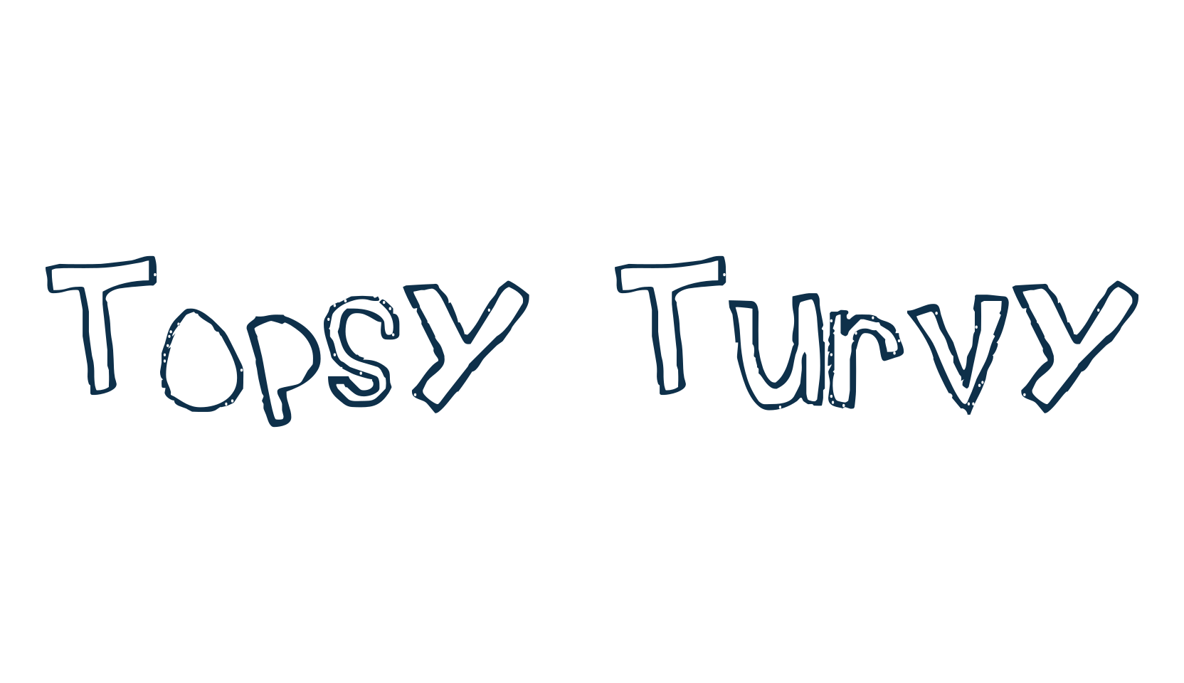 Topsy Turvy, fancy cartoon decorative font preview