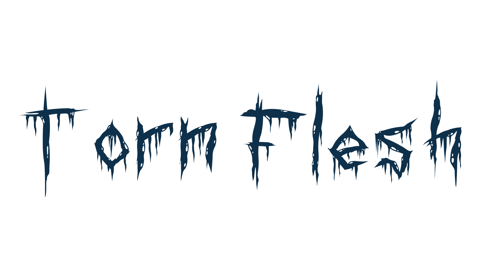 Torn Flesh, halloween font preview
