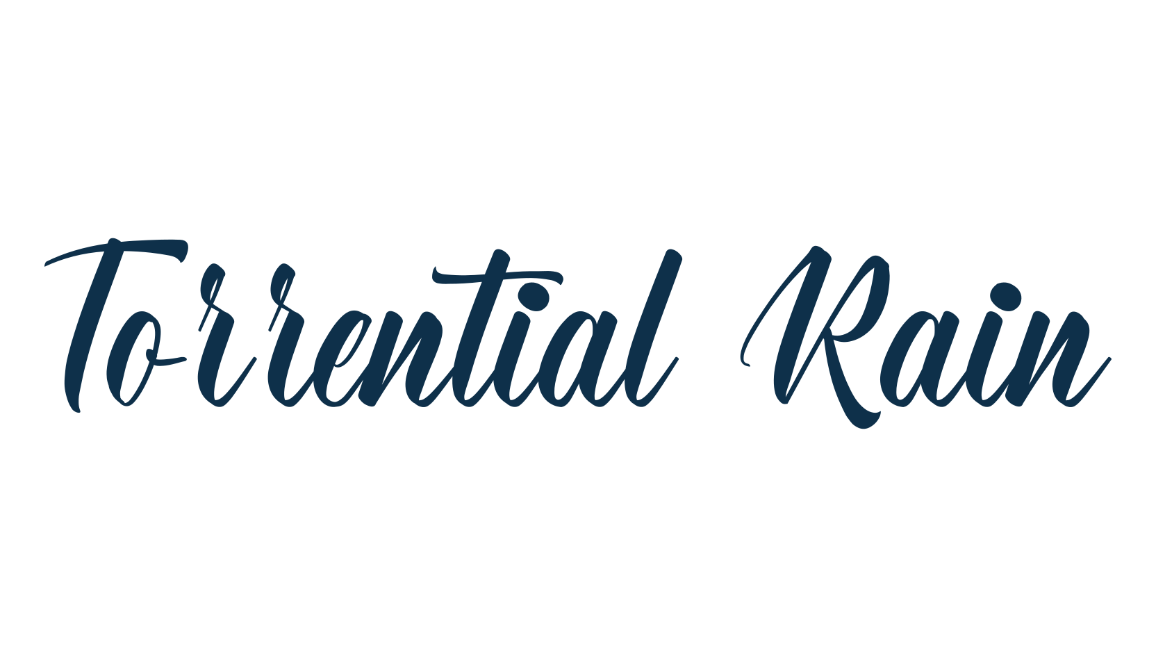 Torrential Rain, calligraphy font preview