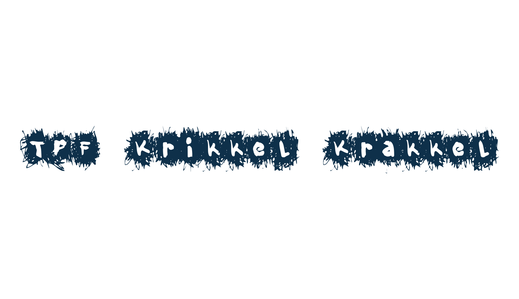 TPF Krikkel Krakkel, script trash fancy decorative calligraphy font preview