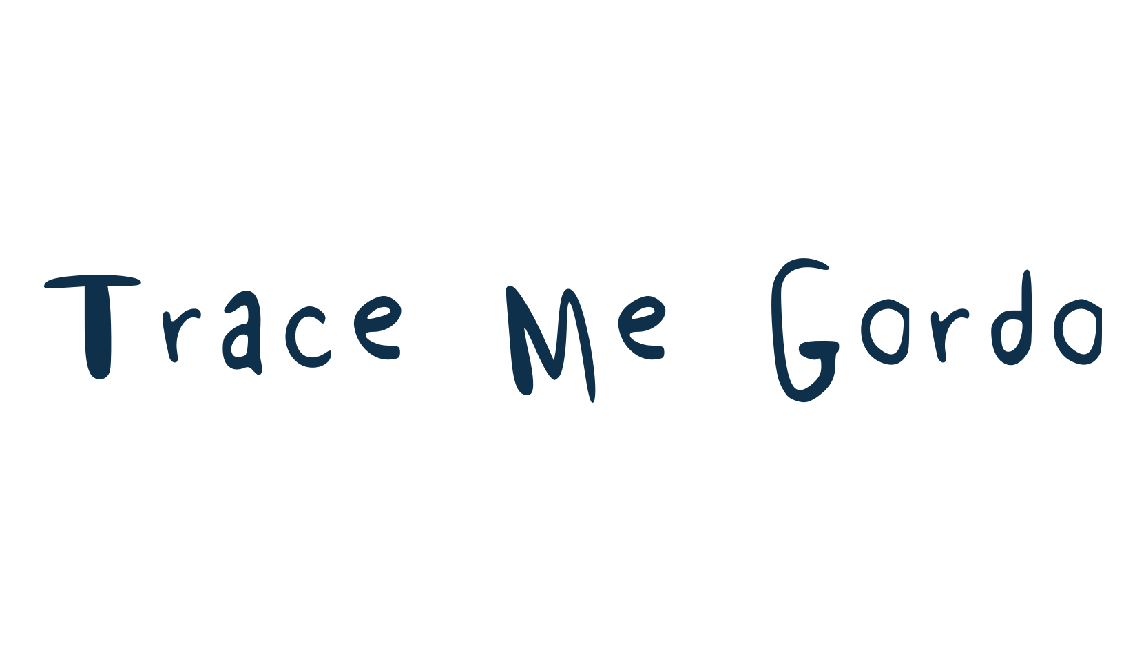 Trace Me Gordo, script handwritten fancy decorative calligraphy font preview