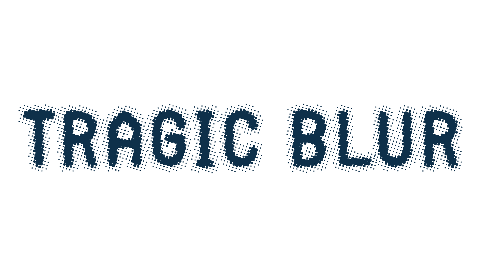 Tragic Blur, fancy distorted decorative font preview