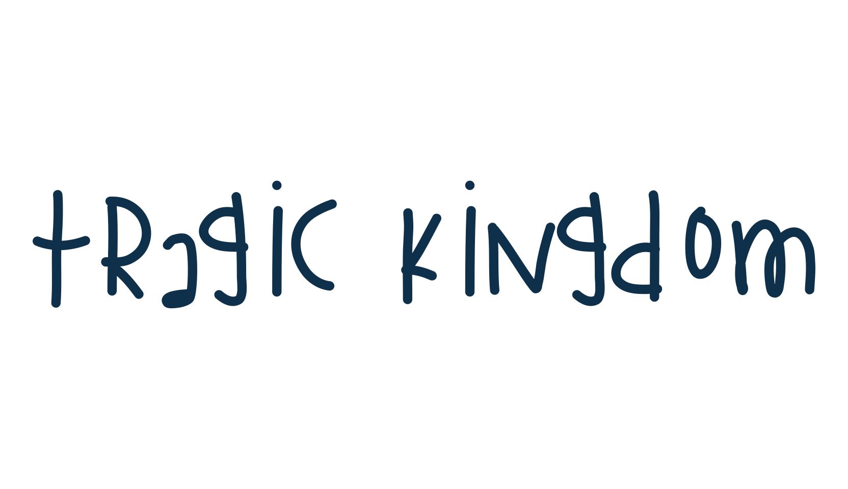 Tragic Kingdom, script handwritten fancy decorative calligraphy font preview