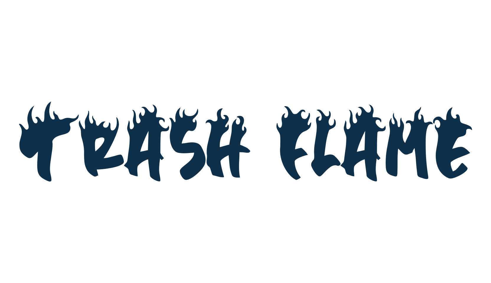 Trash Flame, fire, ice font preview