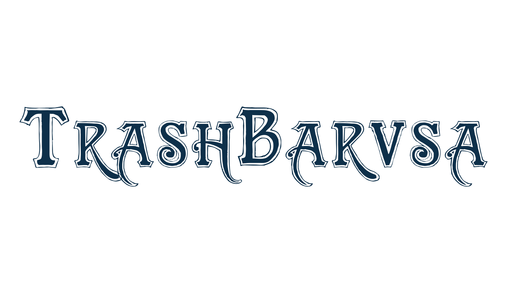 TrashBarusa, fancy retro decorative font preview