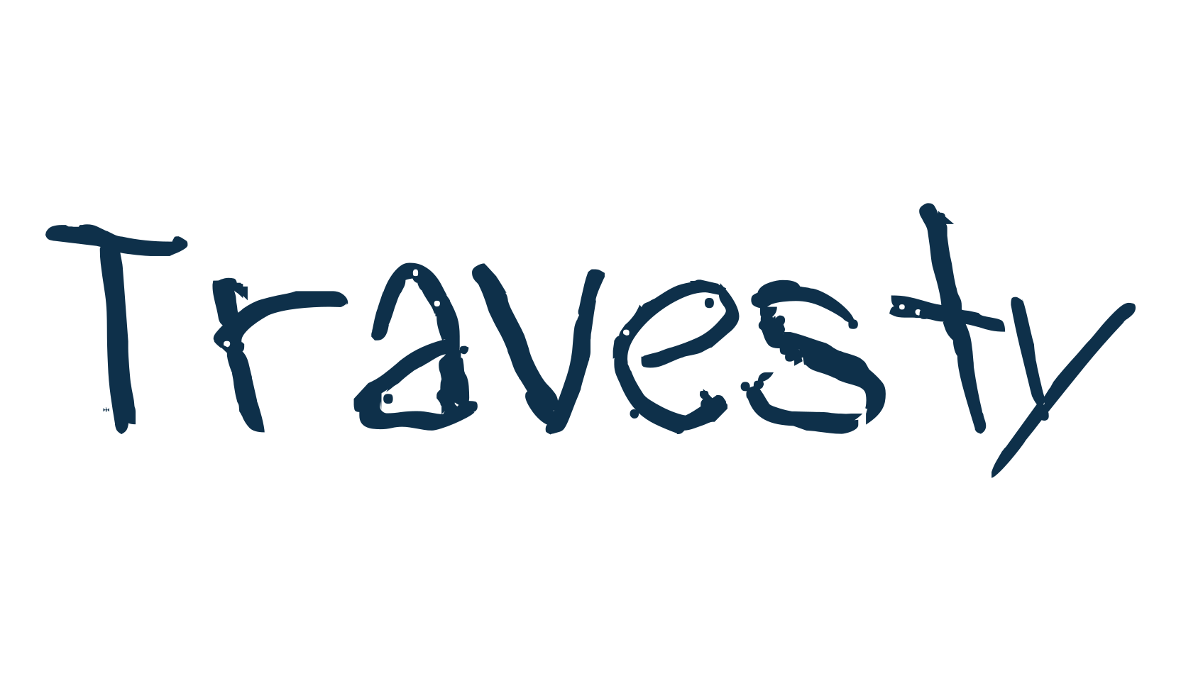 Travesty, script handwritten fancy decorative calligraphy font preview
