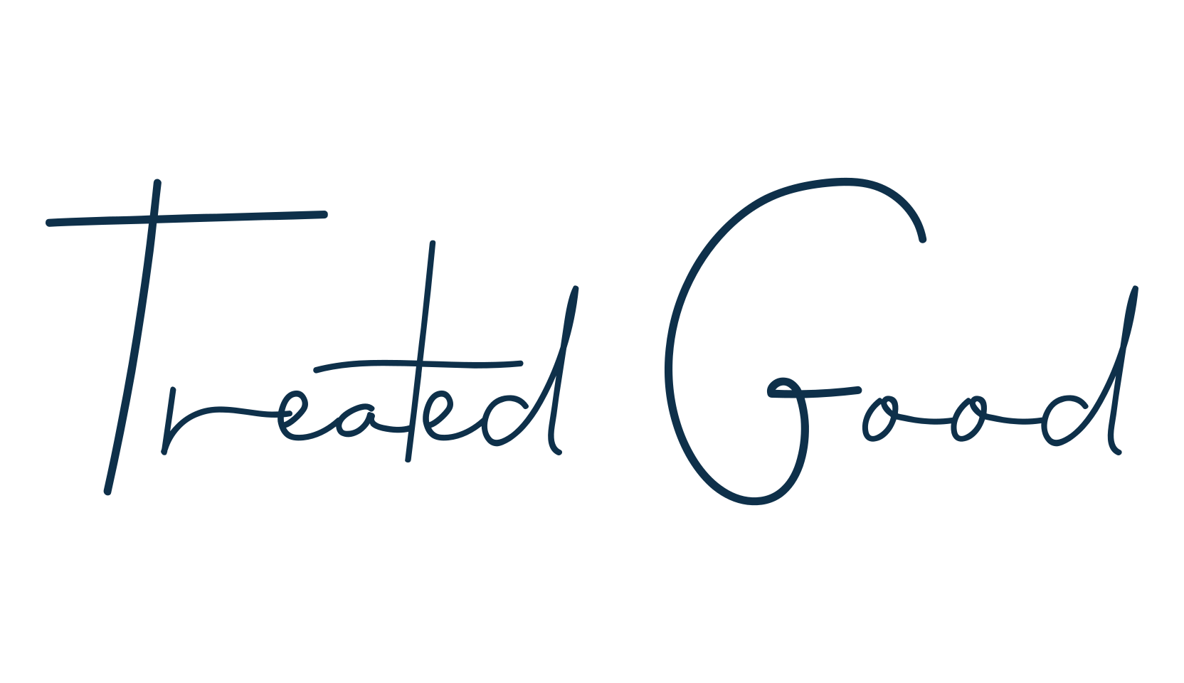 Treated Good, script handwritten fancy decorative calligraphy font preview