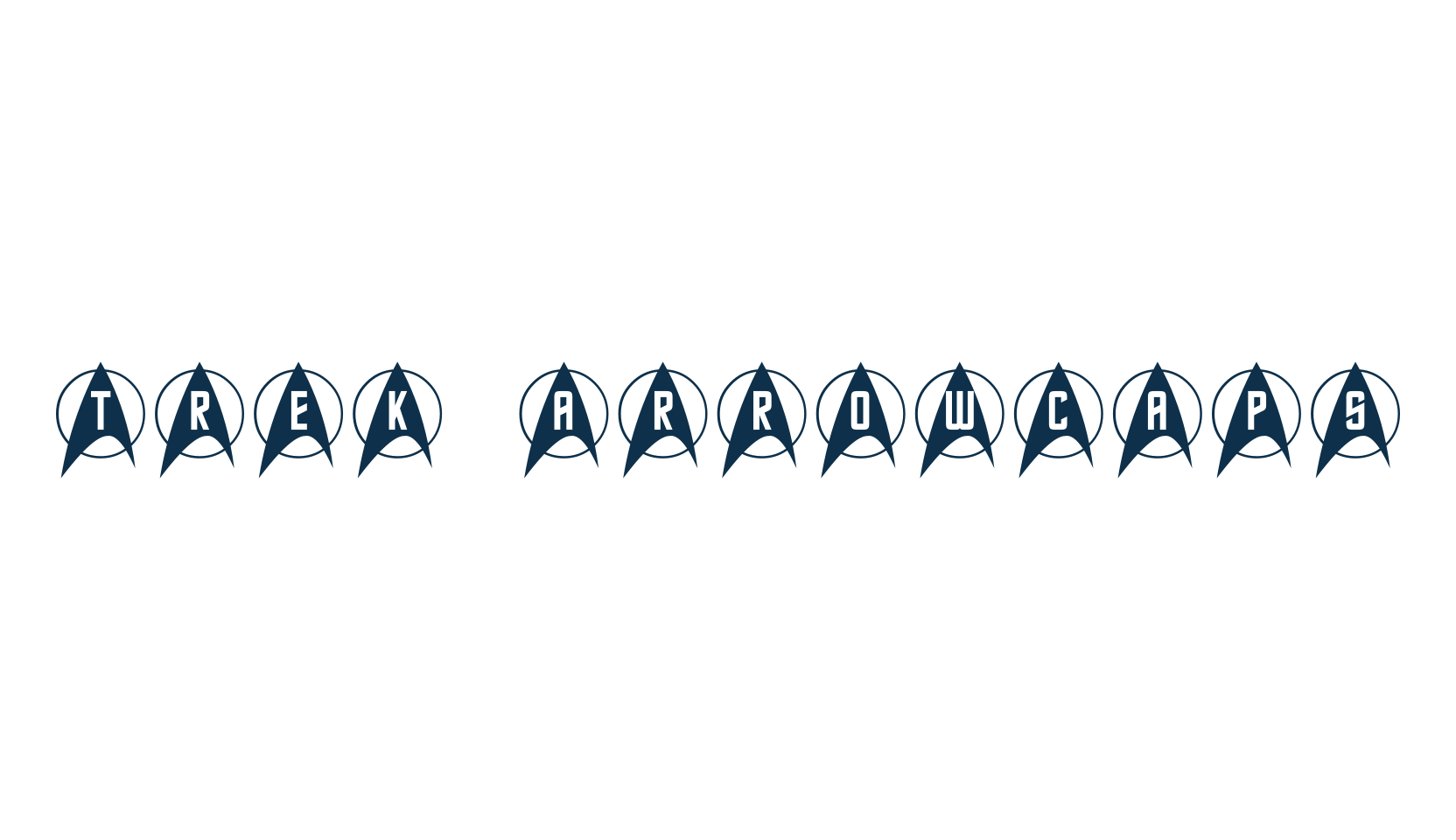 Trek Arrowcaps, techno sci-fi font preview