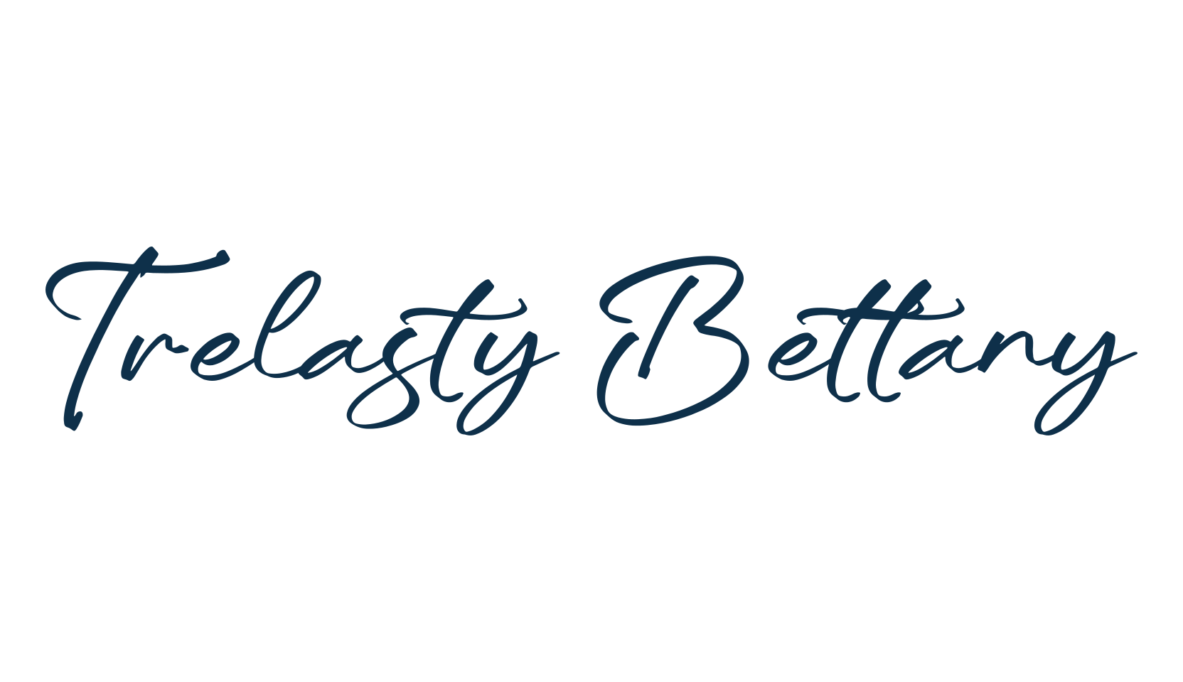 Trelasty Bettany, script handwritten fancy decorative calligraphy font preview