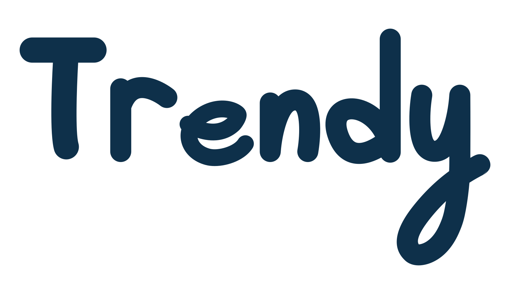 Trendy, handwriting font preview