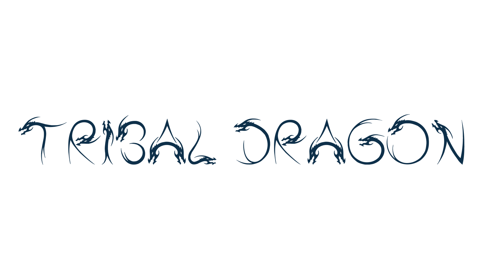 Tribal Dragon, various font preview