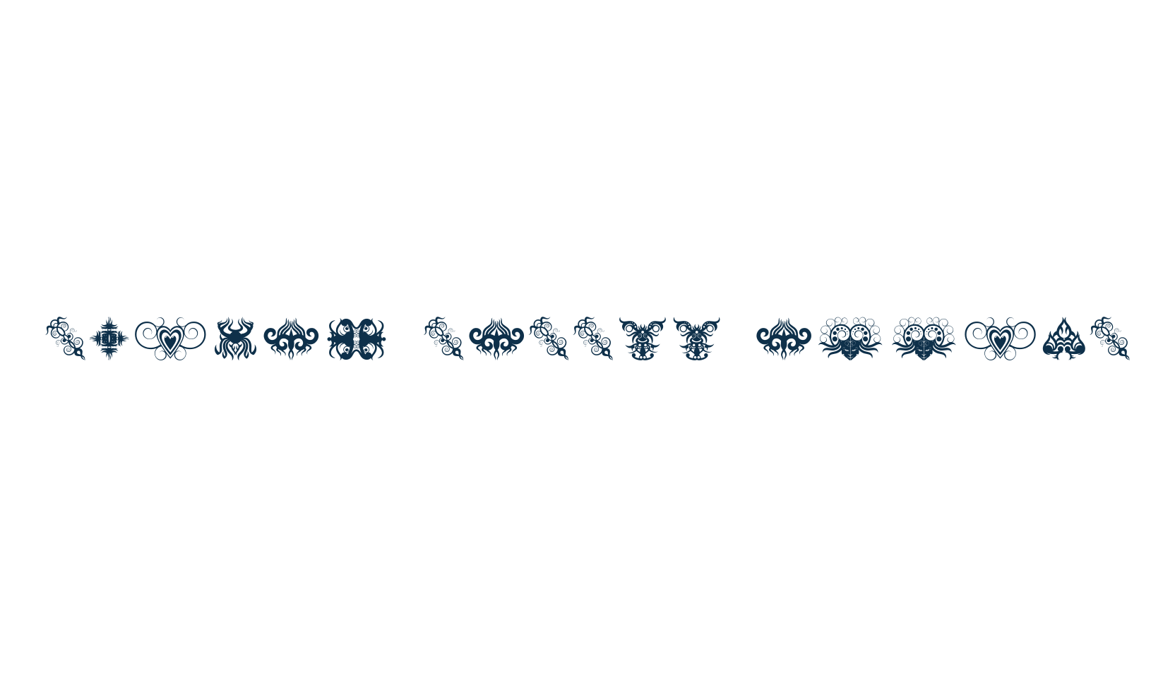 Tribal Tattoo Addict, fancy decorative font preview
