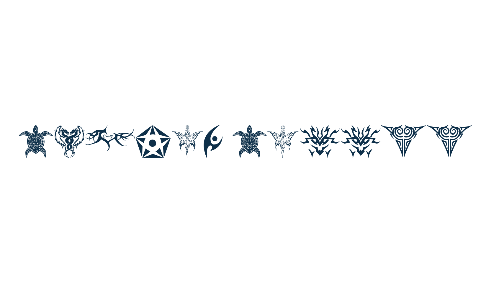 Tribal Tattoo, fancy decorative font preview