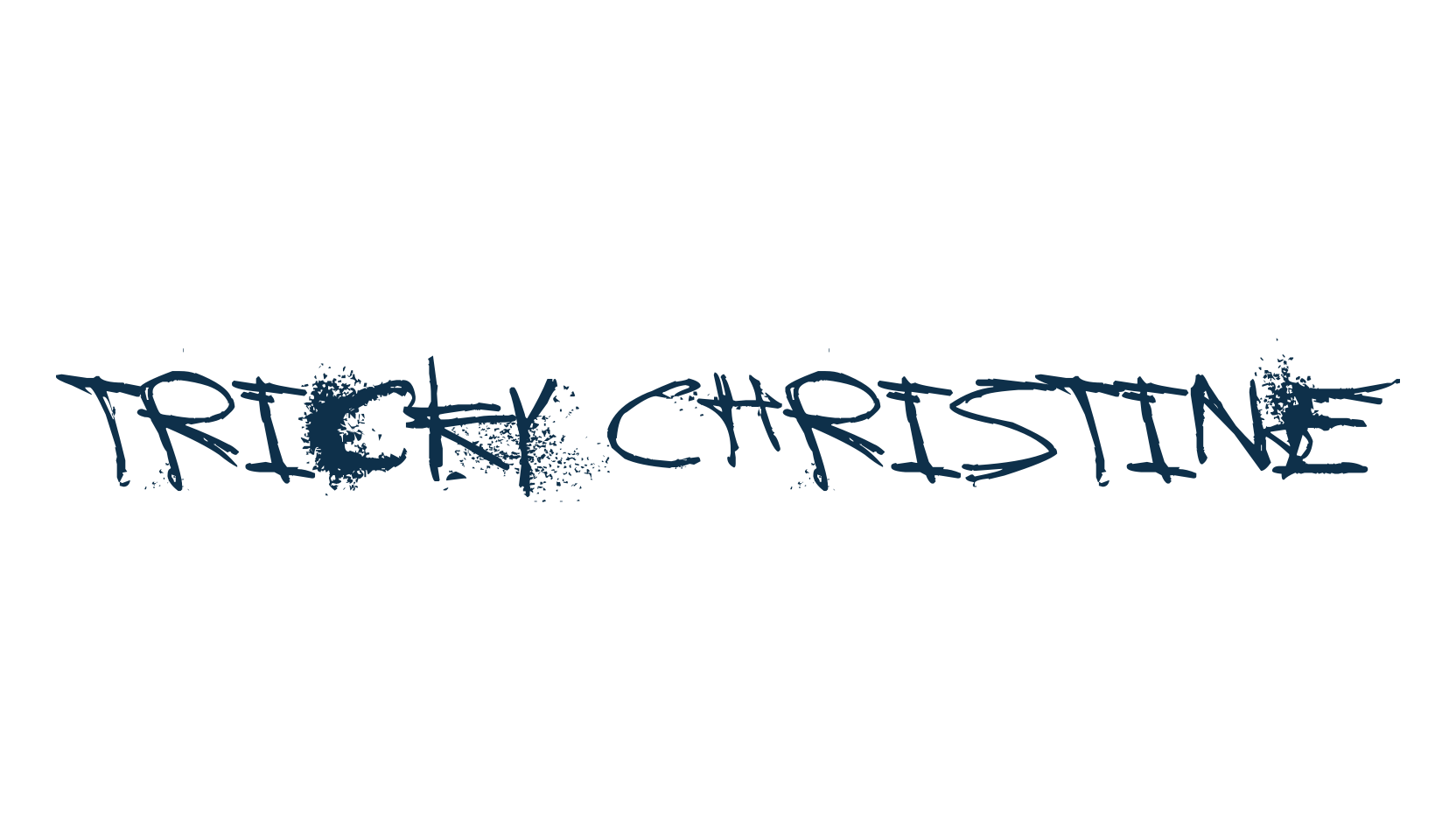 Tricky Christine, script trash fancy decorative calligraphy font preview