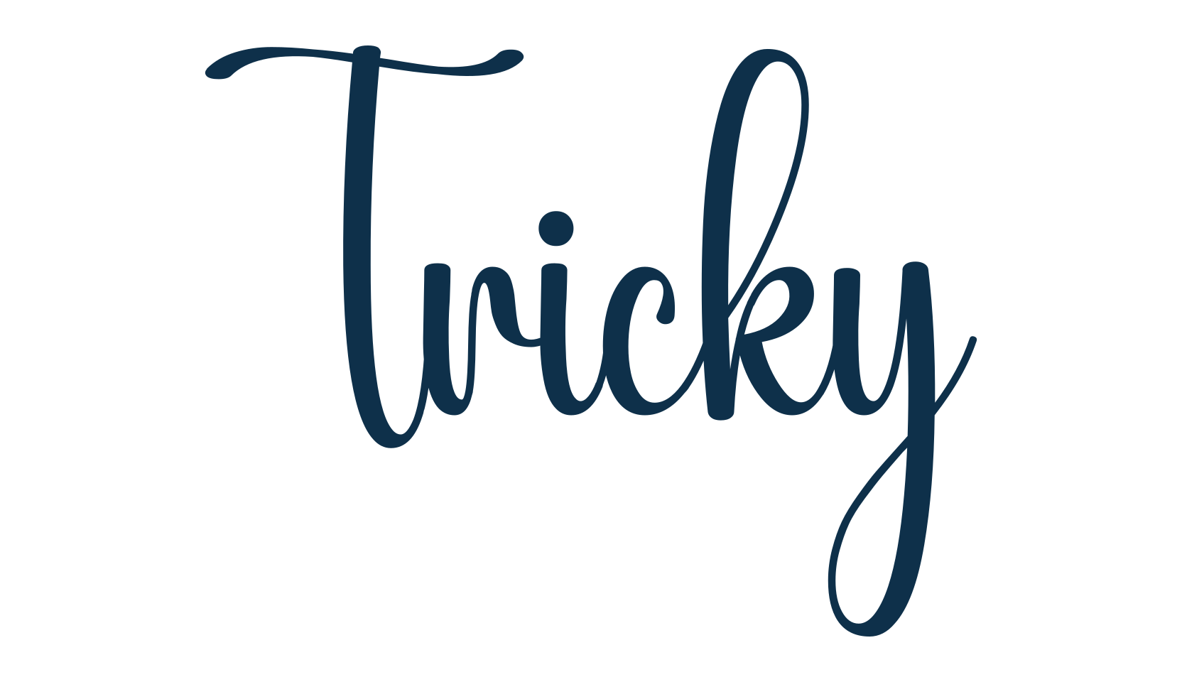 Tricky, handwriting font preview