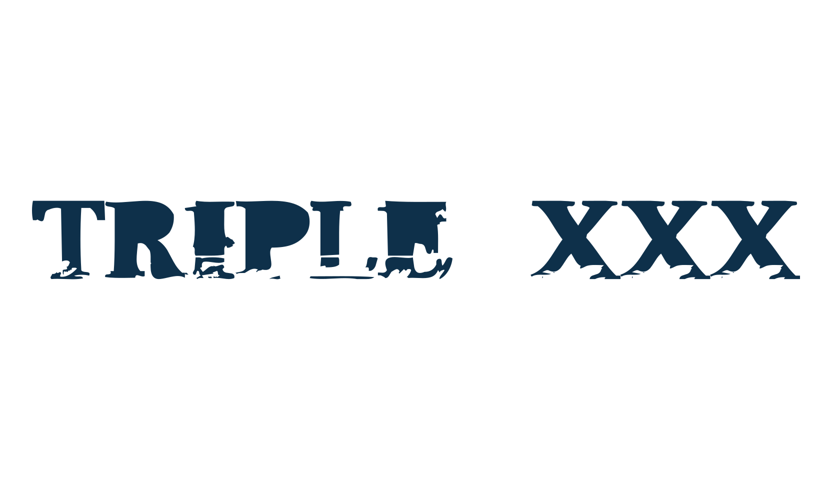 Triple XXX, fancy destroy decorative font preview