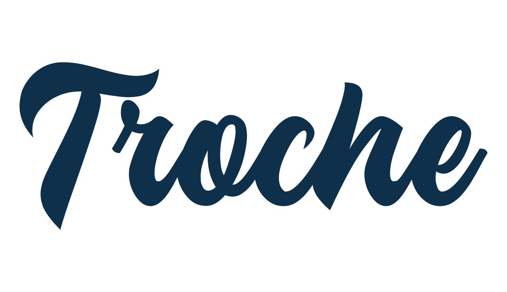 Troche, fancy old school decorative script calligraphy font preview
