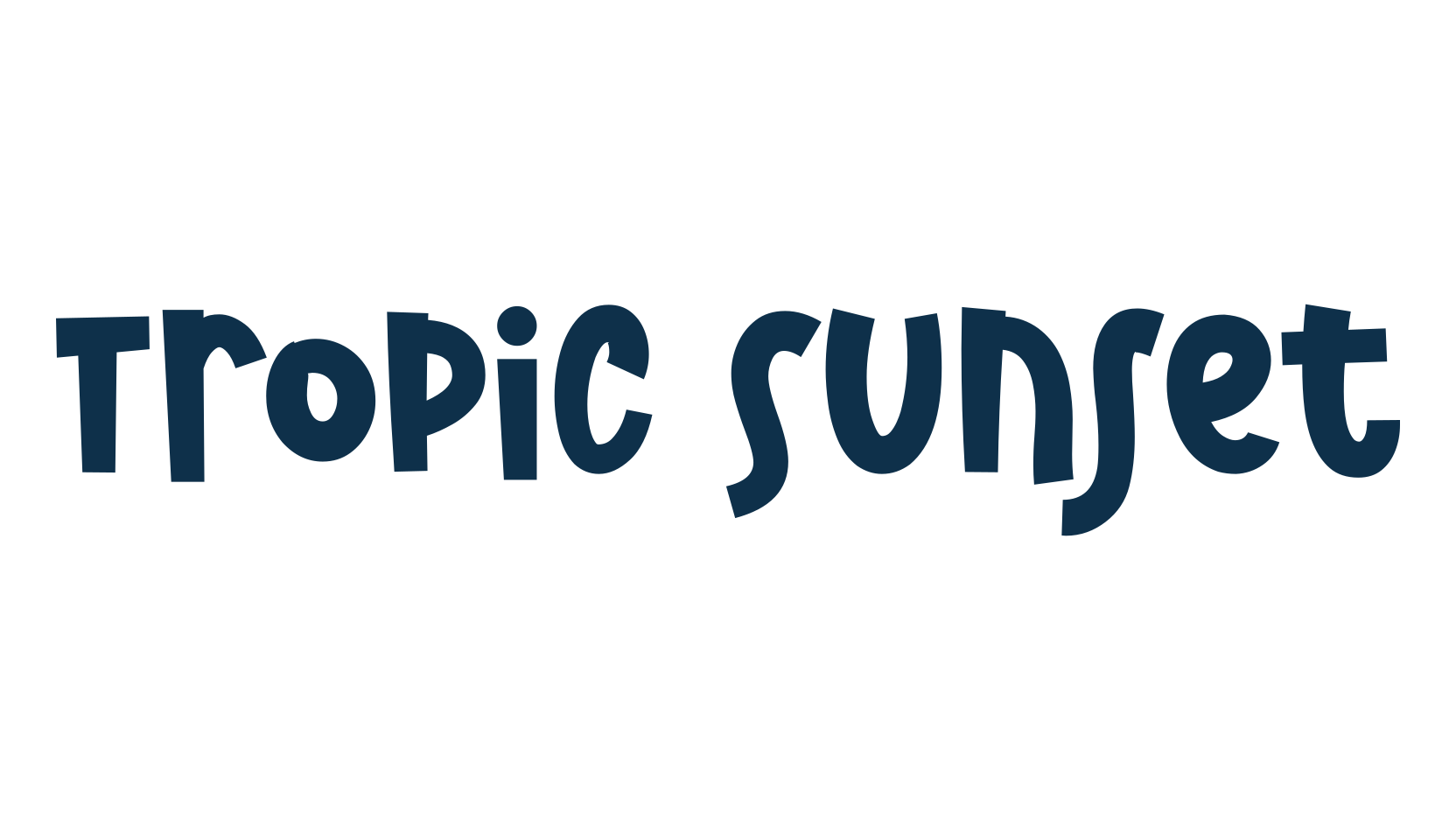 Tropic Sunset, fancy cartoon decorative font preview
