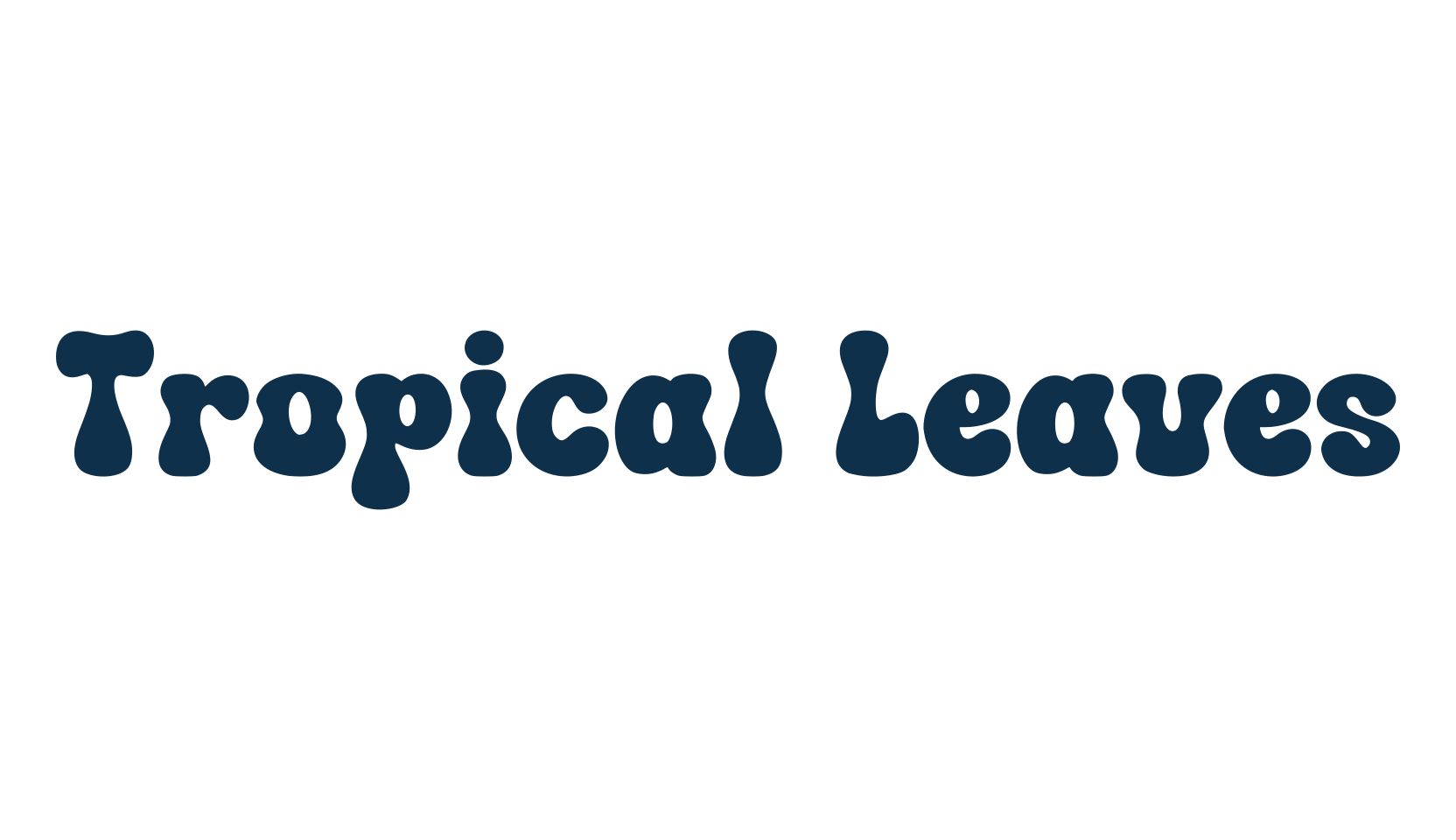 Tropical Leaves, fancy groovy decorative font preview
