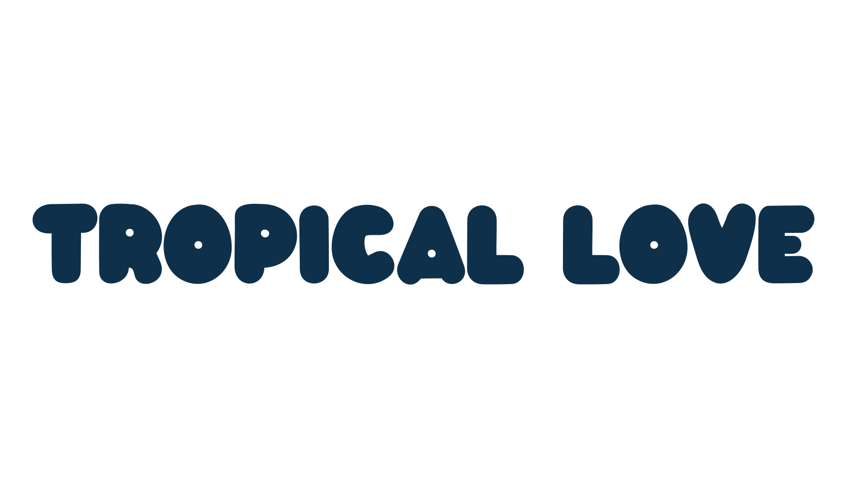 Tropical Love, fancy cartoon decorative font preview