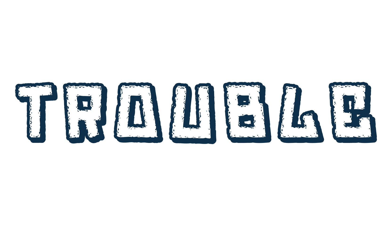 Trouble, fancy various decorative font preview