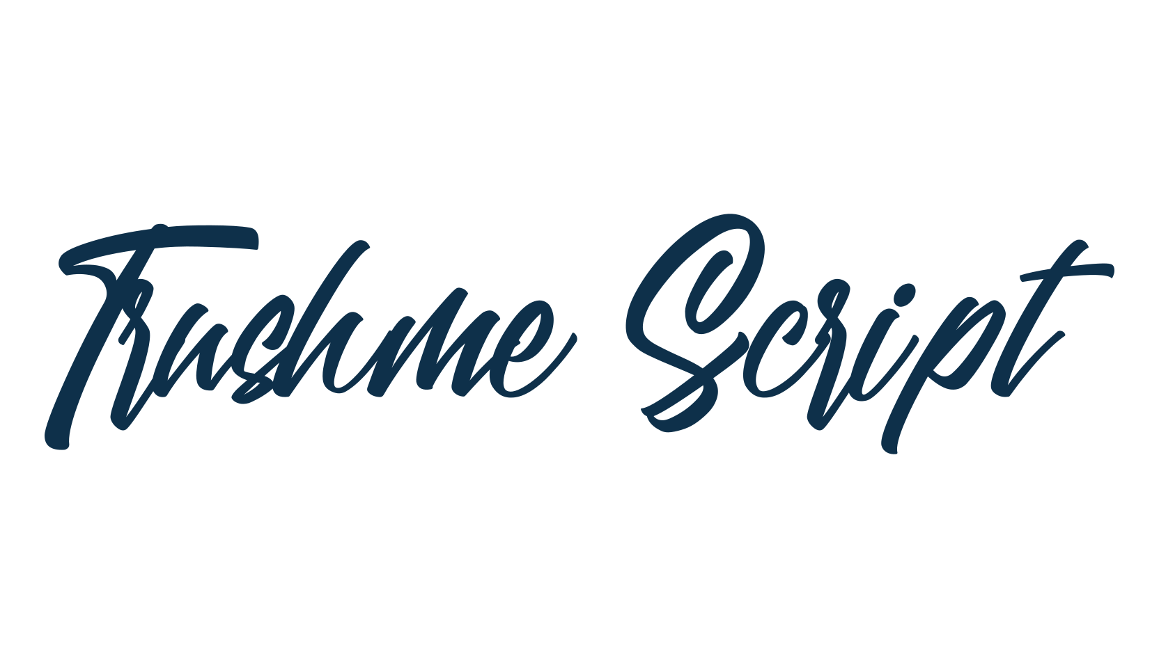 Trushme Script, brush font preview