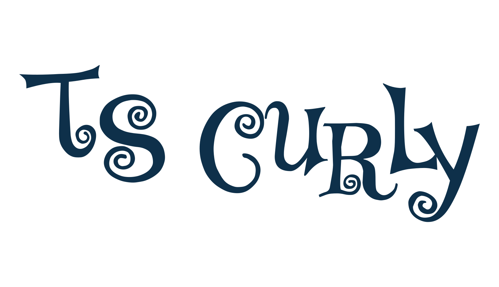 TS Curly, fancy curly decorative font preview