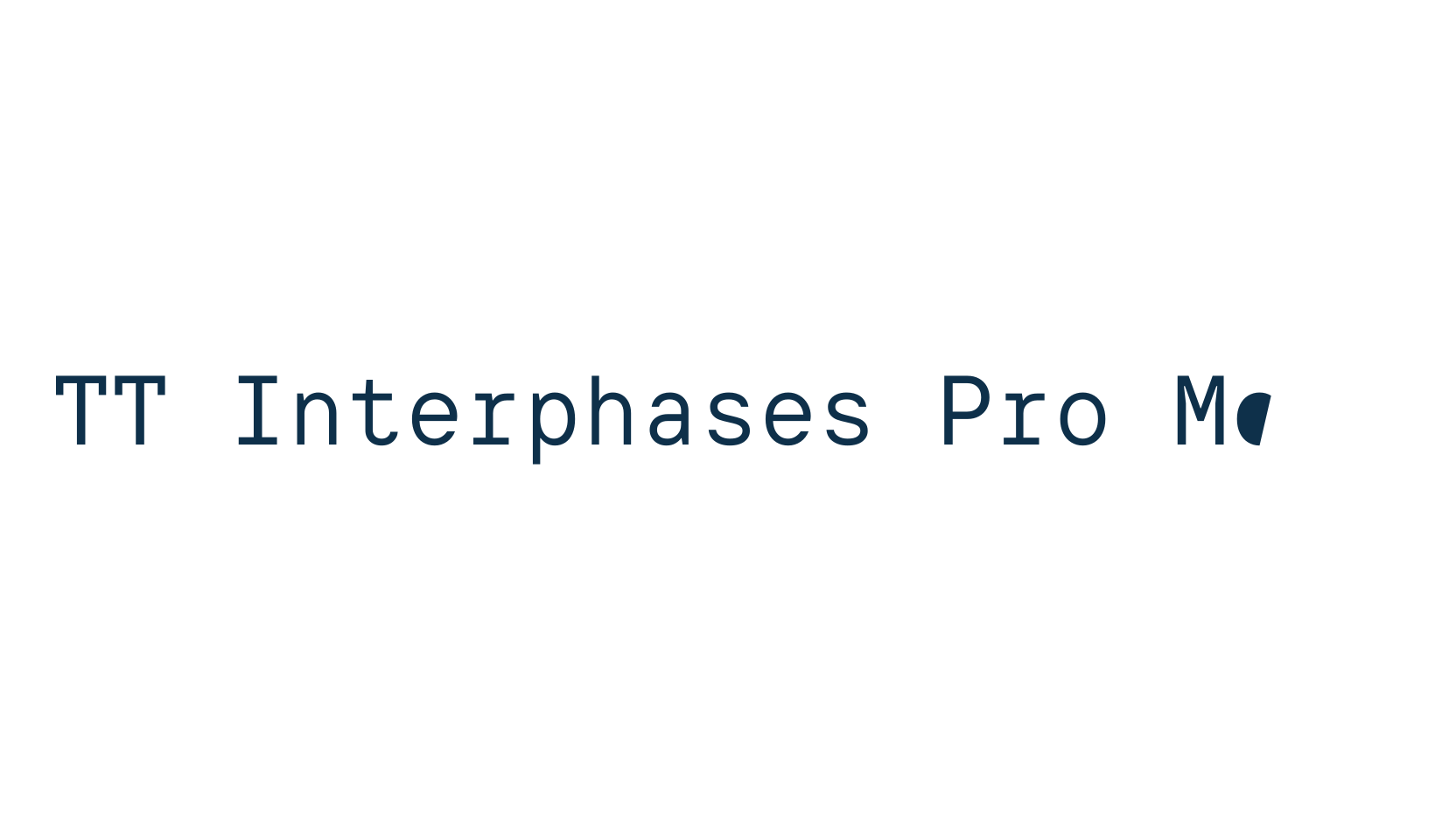 TT Interphases Pro Mono, fixed width font preview