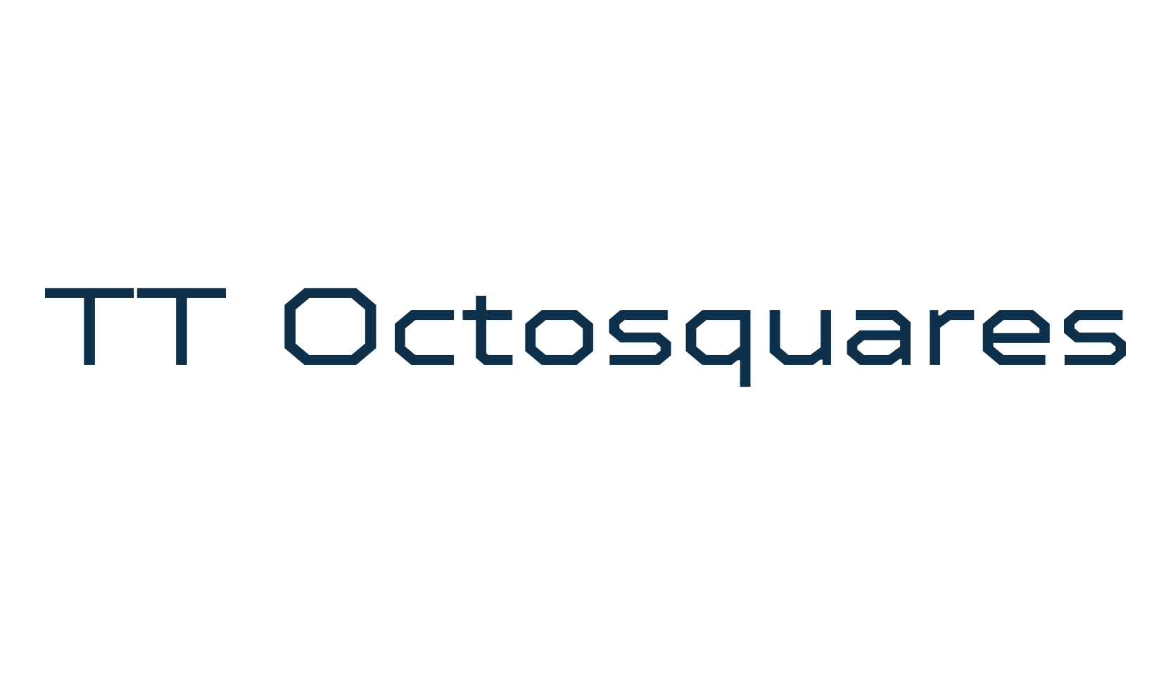 TT Octosquares, techno square sci-fi font preview