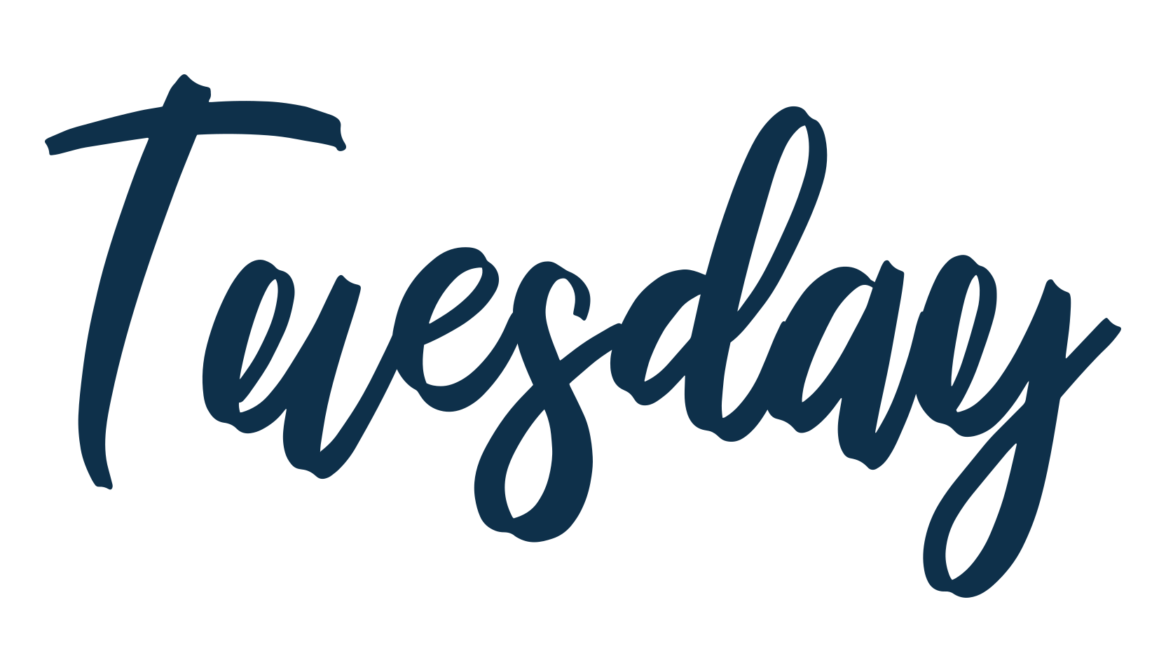 Tuesday, handwriting font preview