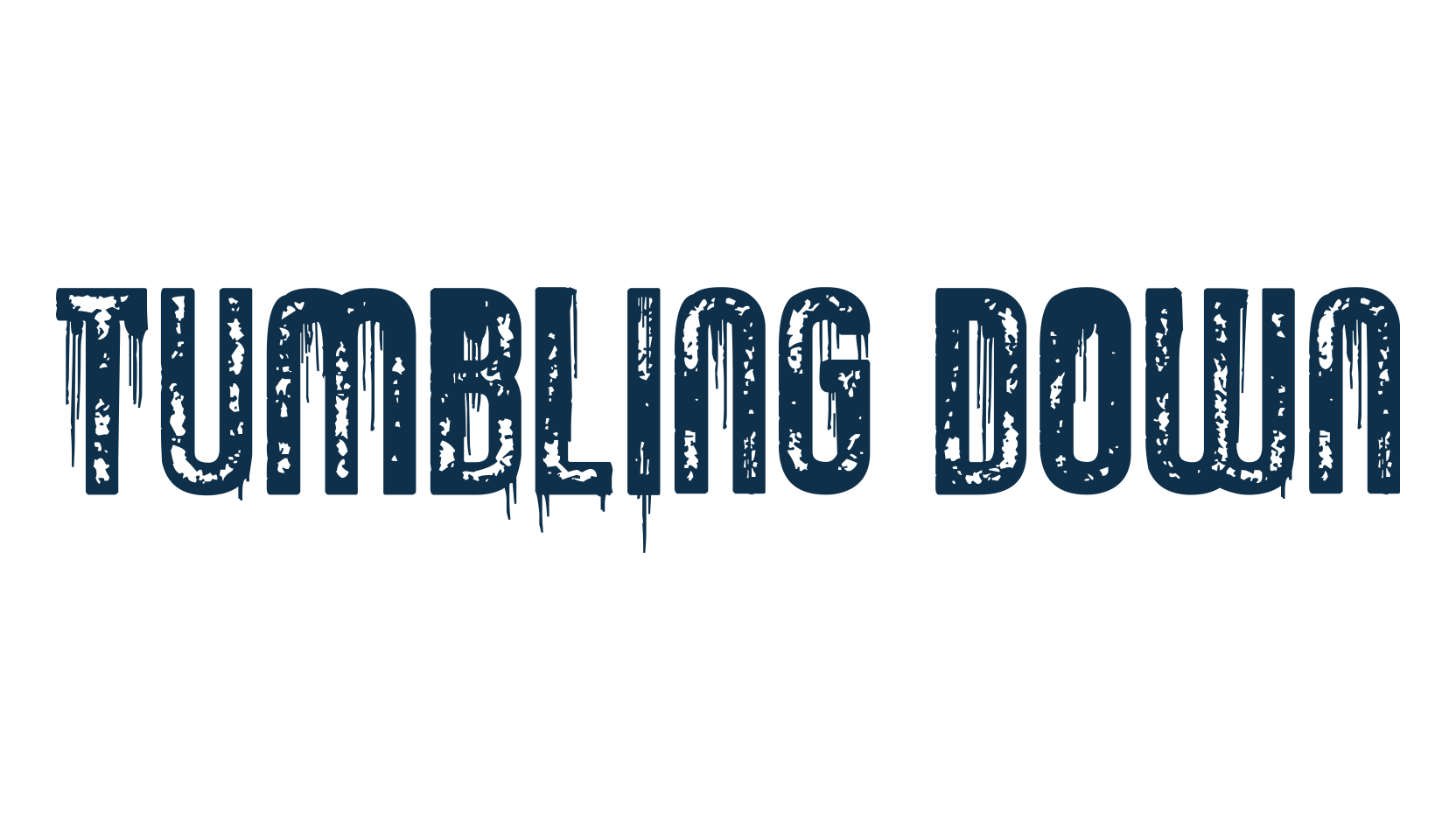 Tumbling Down, fancy eroded decorative font preview