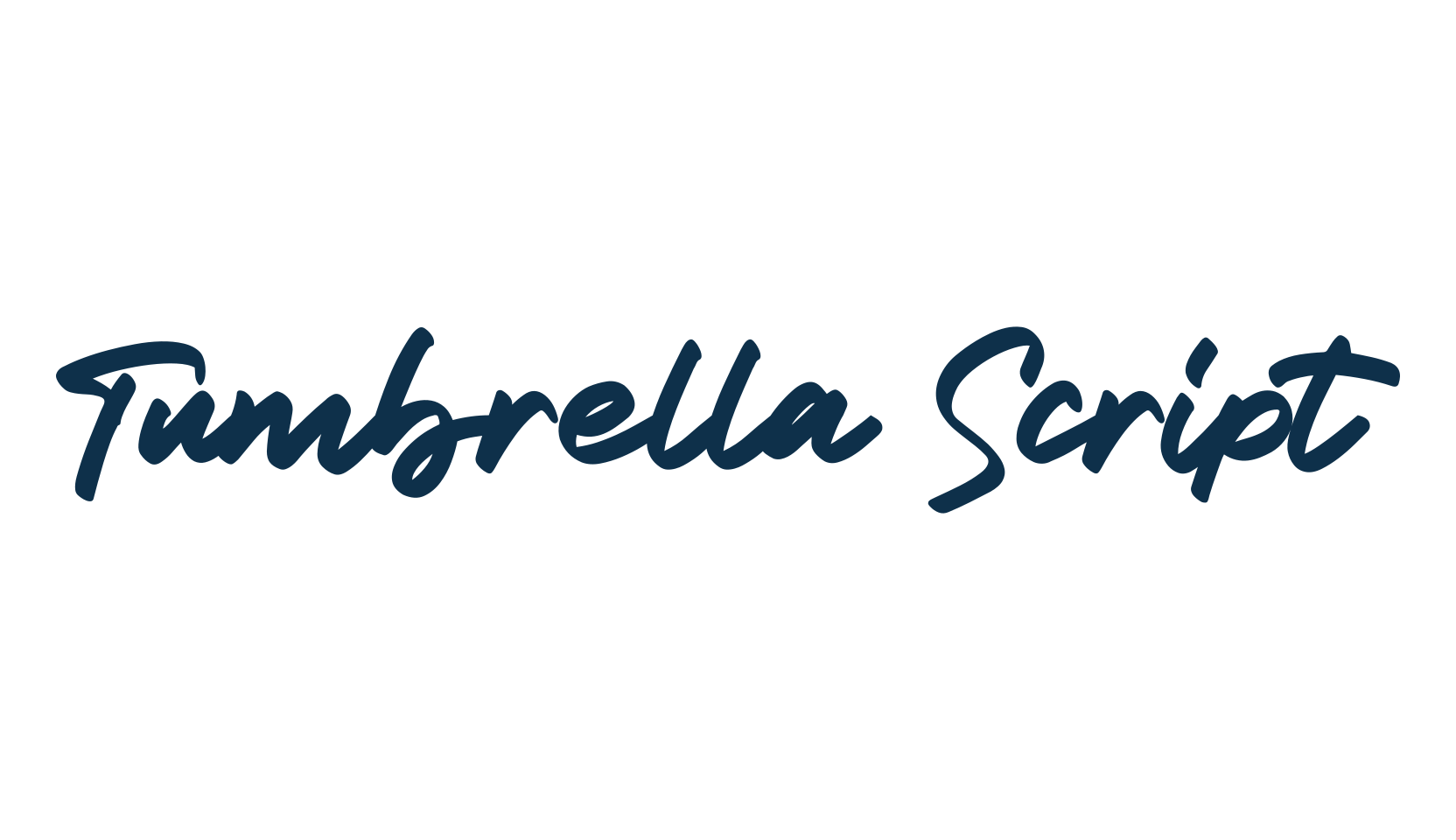 Tumbrella Script, handwriting font preview