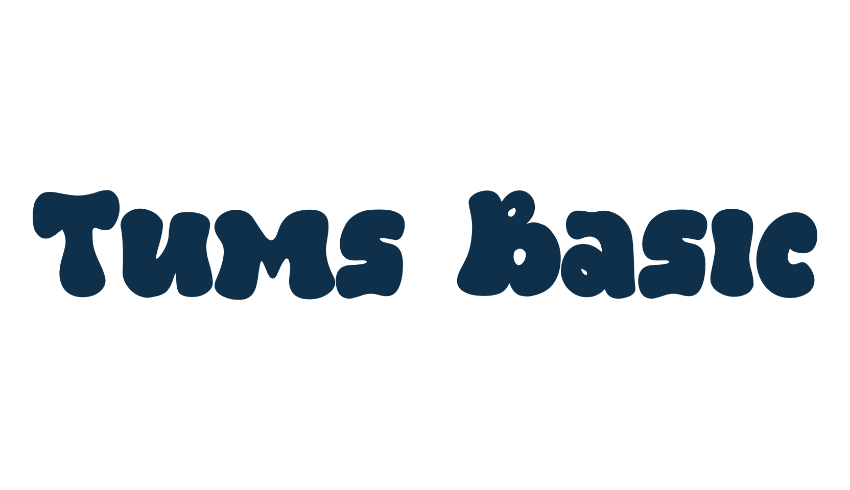 Tums Basic, groovy font preview