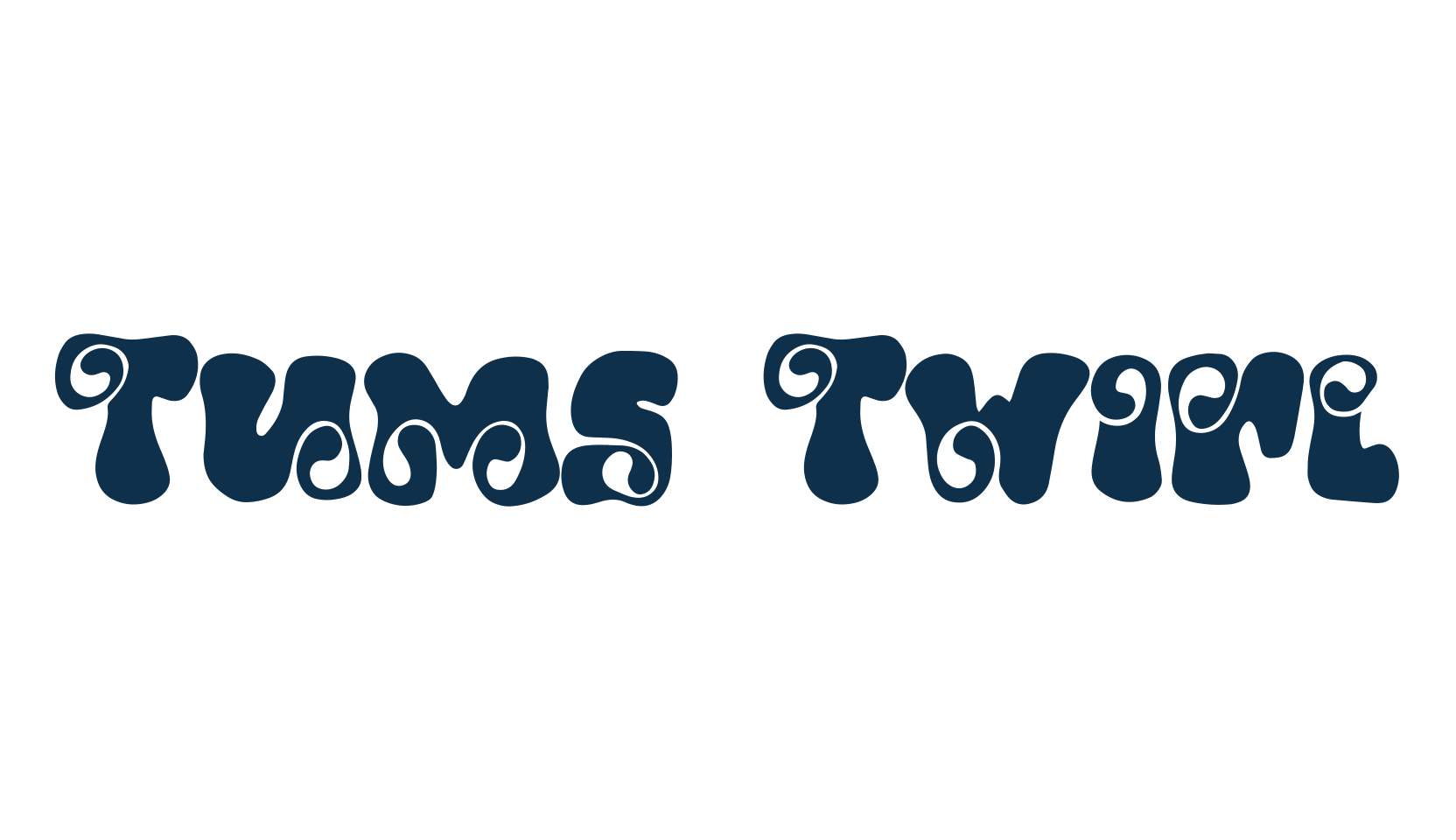 Tums Twirl, groovy font preview
