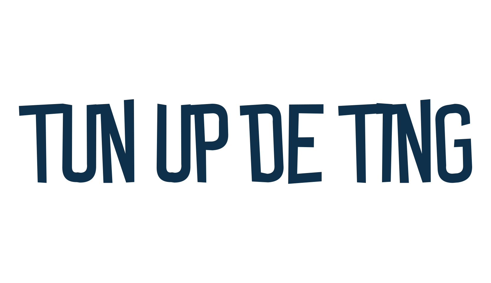 Tun Up De Ting, fancy cartoon decorative font preview