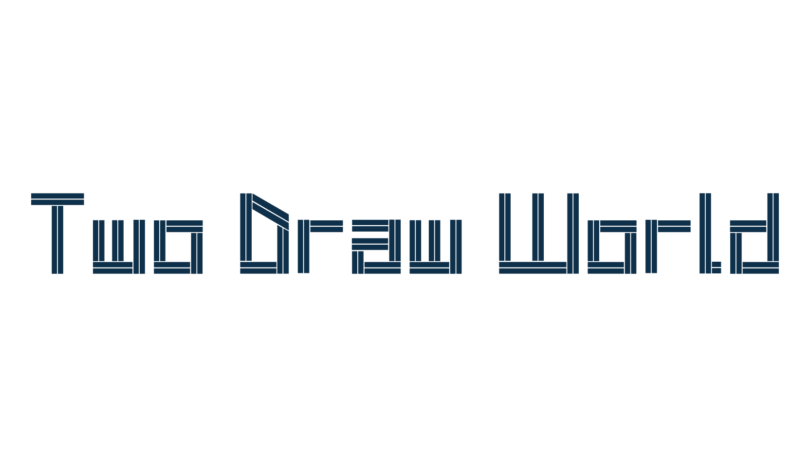 Two Draw World, techno square sci-fi font preview