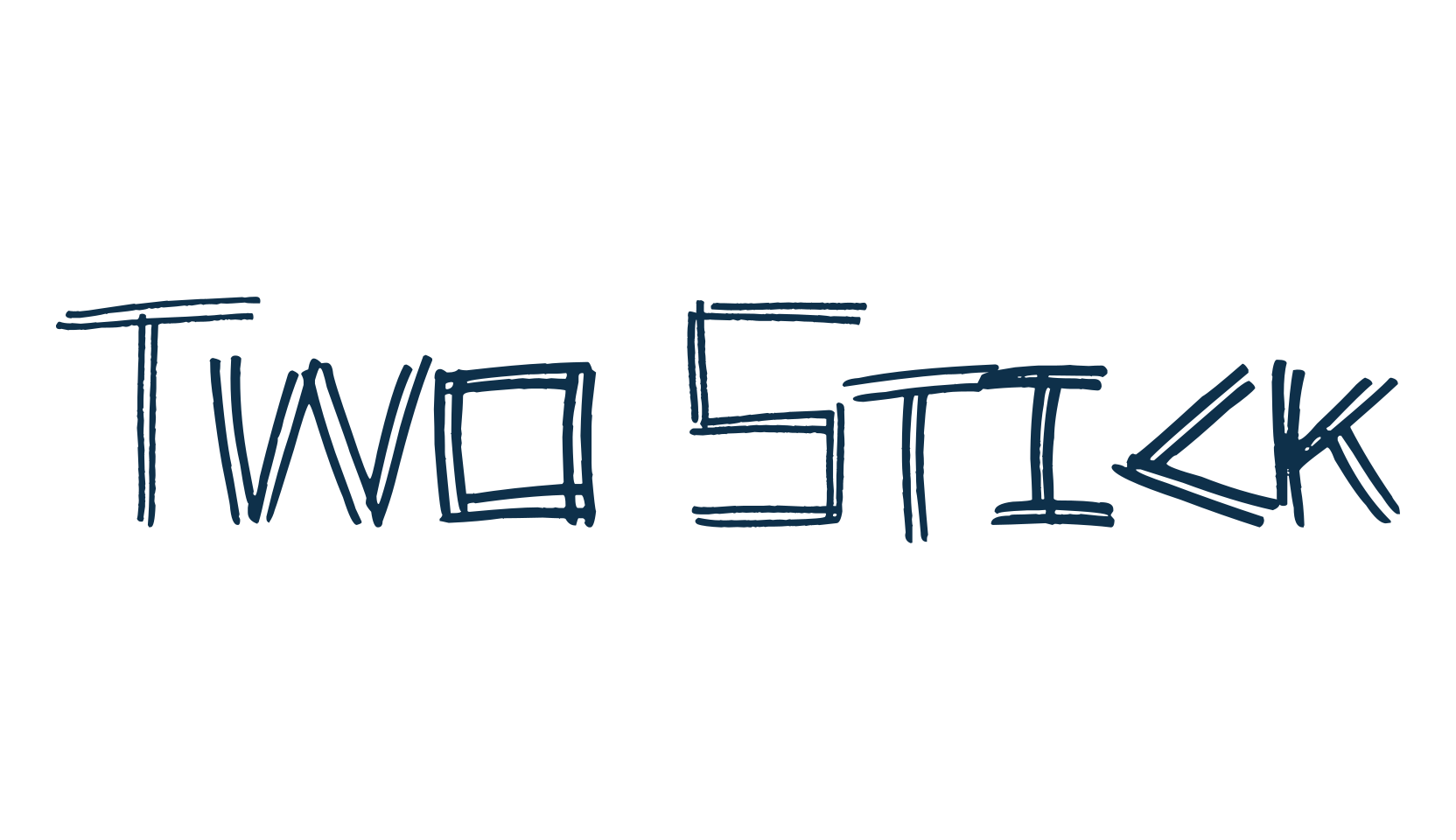 Two Stick, script trash fancy decorative calligraphy font preview