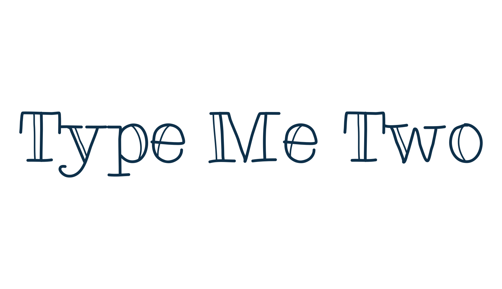 Type Me Two, fancy typewriter decorative font preview