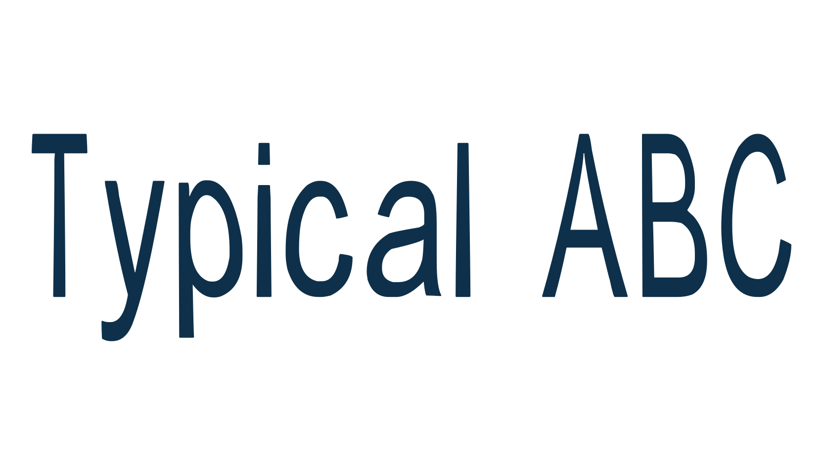 Typical ABC, various font preview