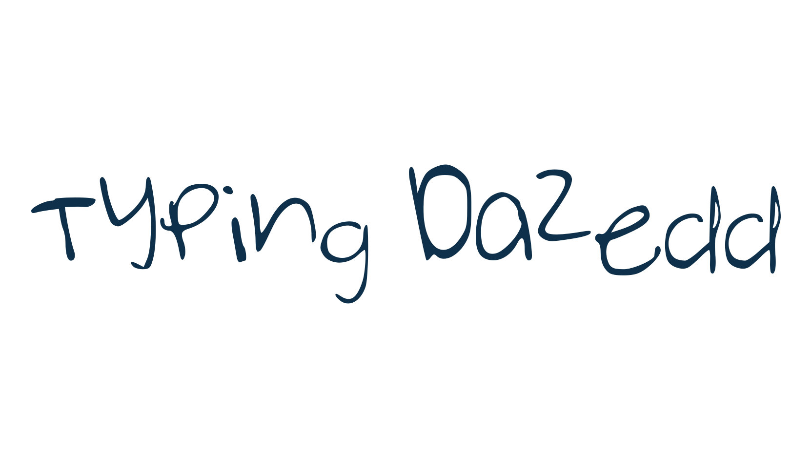 Typing Dazedd, handwriting font preview