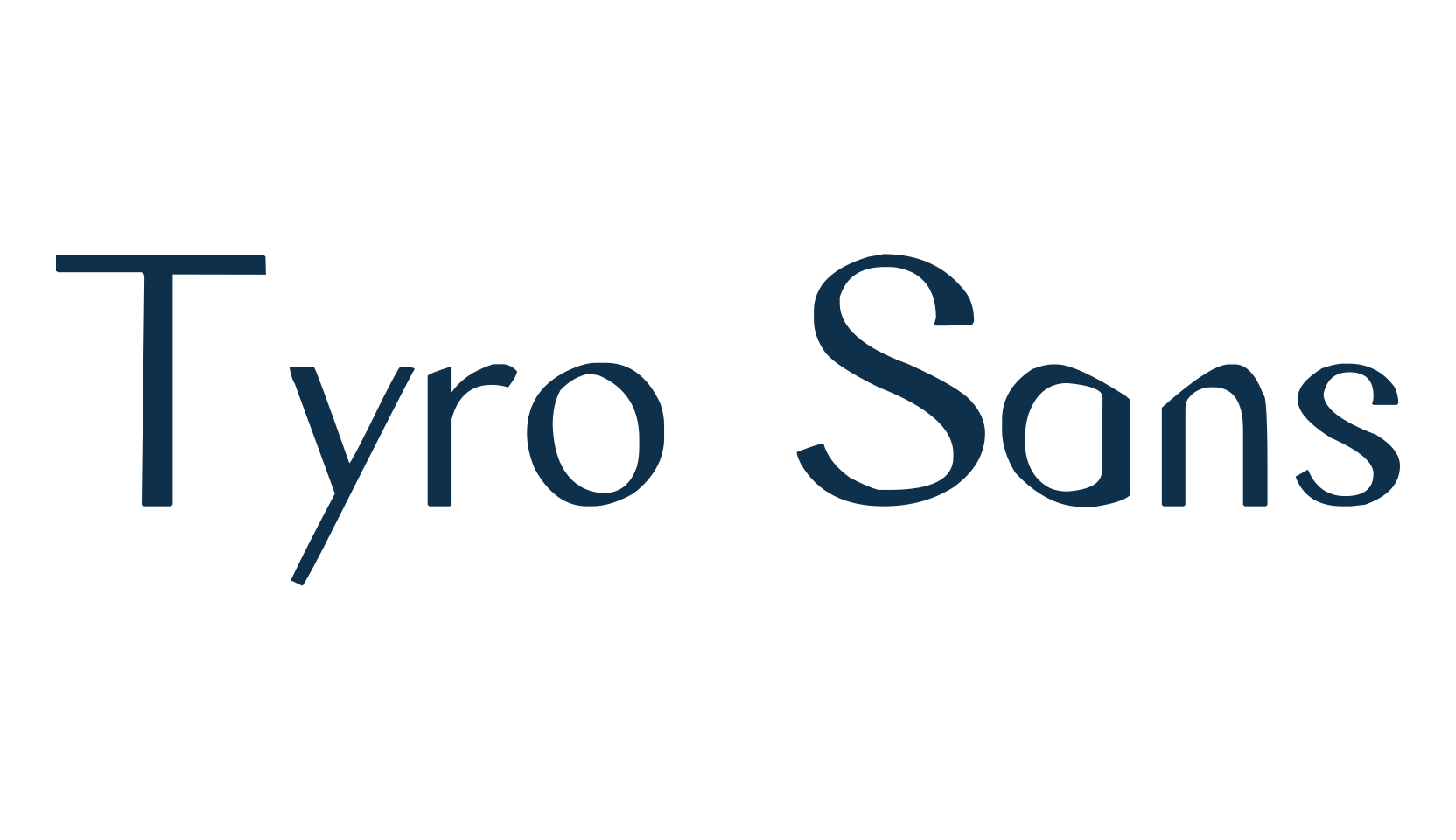 Tyro Sans, basic sans serif font preview