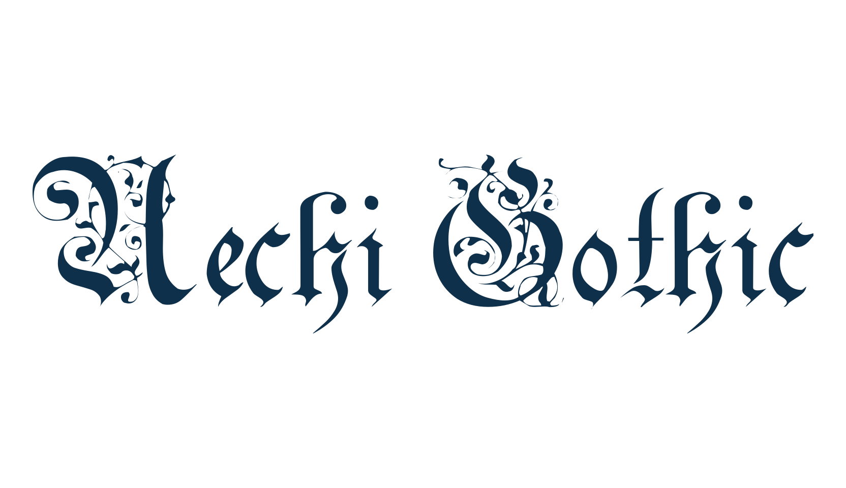 Uechi Gothic, gothic medieval font preview