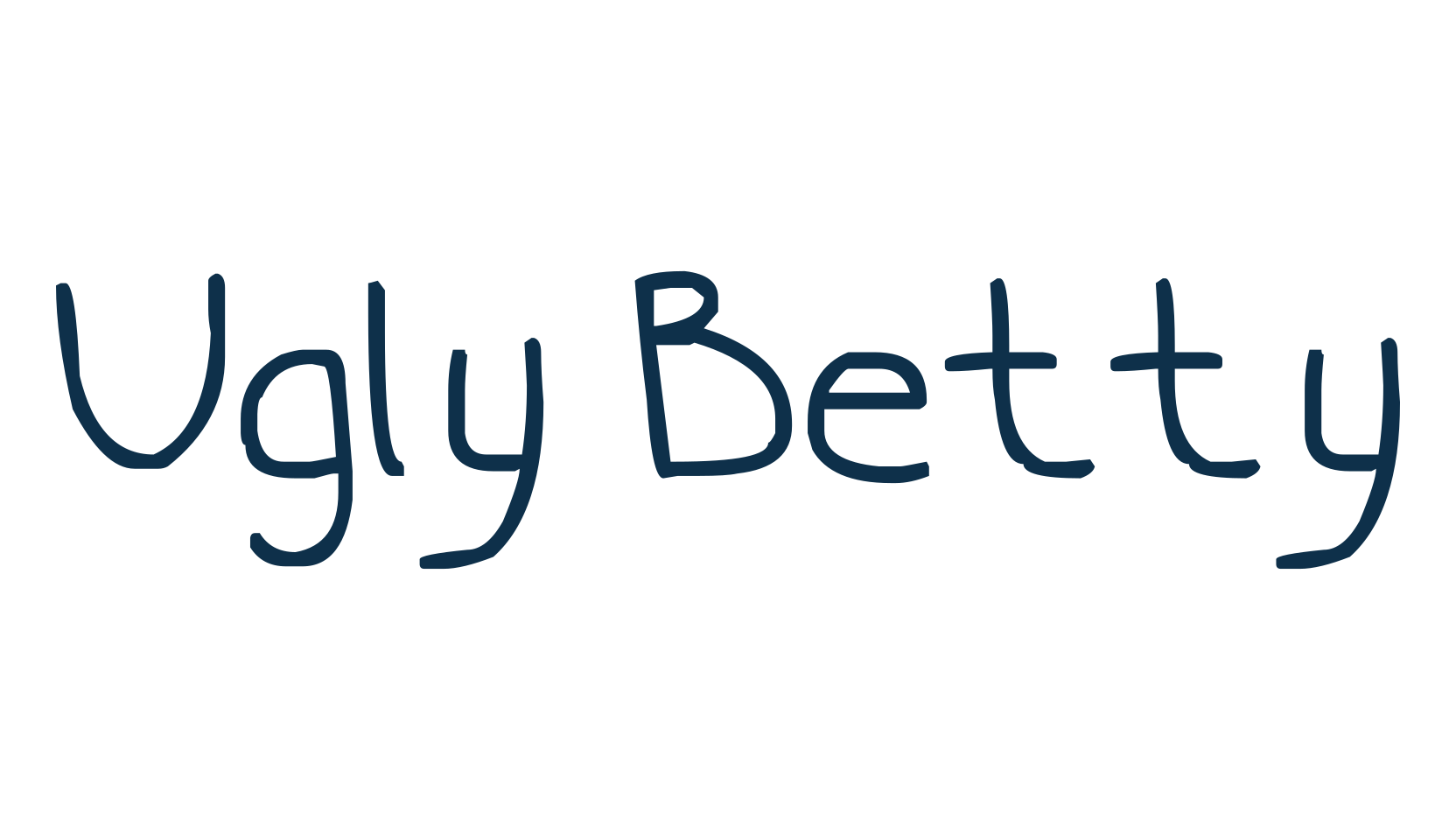 Ugly Betty, script handwritten fancy decorative calligraphy font preview